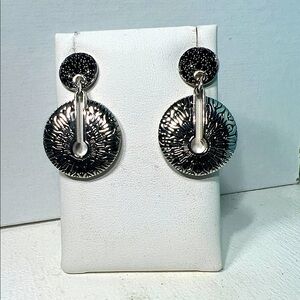NWT John Hardy Silver & Created Black Sapphire & Black Spinel Earrings